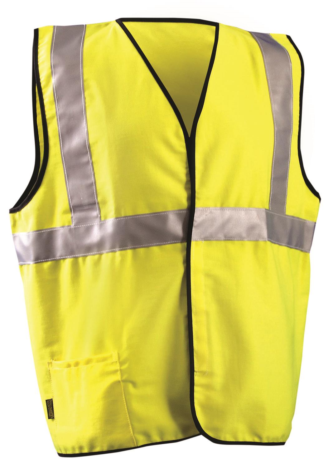 COTTON FR CLASS 2 SOLID VEST YELLOW - Flame Resistant